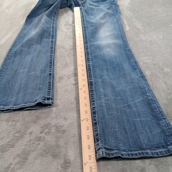 Miss Me Jean Women 31x31, Tag 31x33 Blue Denim Bootcut Embellished Flap Pocket - Picture 8 of 13